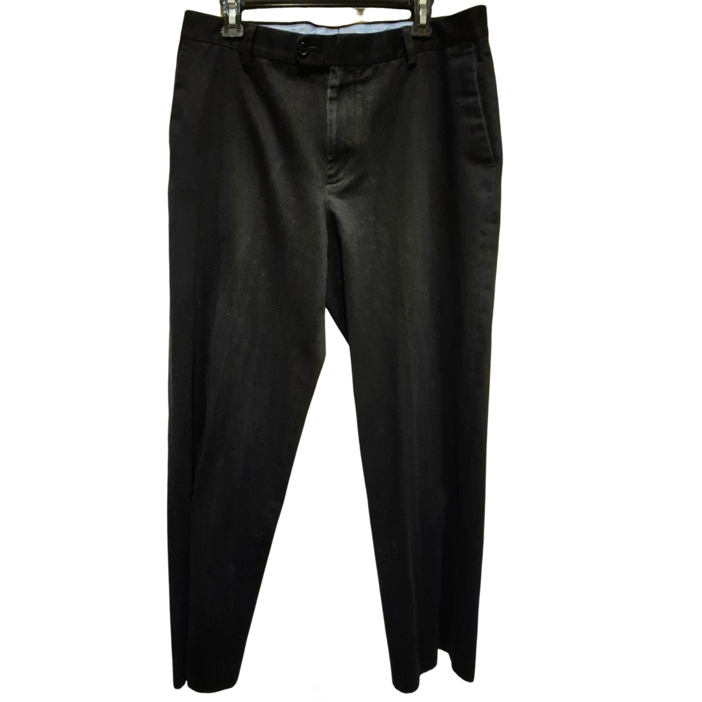 Kirkland Signature Black Dress Pants 34x30 Flat Front 100% Cotton Classic Fit